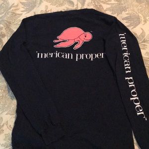 ‘Mercian Proper Navy Long Sleeve T XS